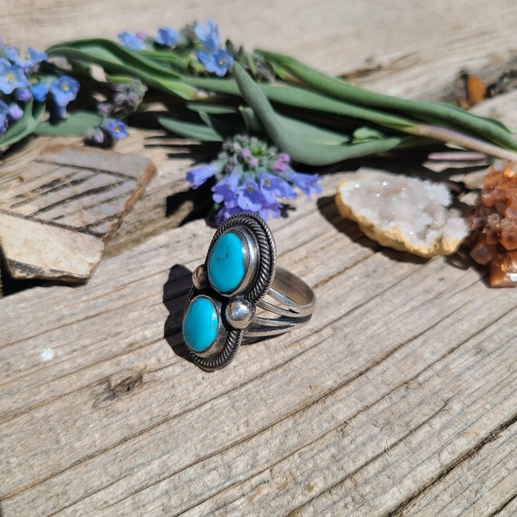 Turquoise and sterling silver ring - Picture 3 of 6